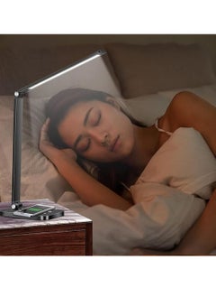 SKY-TOUCH Desk Lamp for Home Office,Touch switch, 3 levels of strong light adjustment, 5 levels of color temperature adjustment, mobile phone wireless charging,with USB Charging Port,Black,12*19*38cm  - Image 3