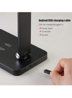 SKY-TOUCH Desk Lamp for Home Office,Touch switch, 3 levels of strong light adjustment, 5 levels of color temperature adjustment, mobile phone wireless charging,with USB Charging Port,Black,12*19*38cm  - Image 5