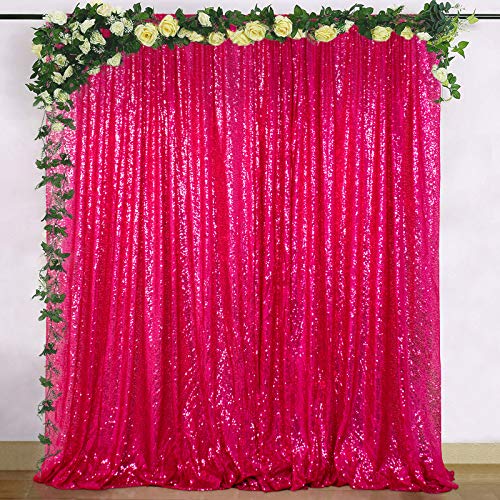 خلفية تصوير زفاف باللون الوردي الساخن مع لامعة من شيديان يي