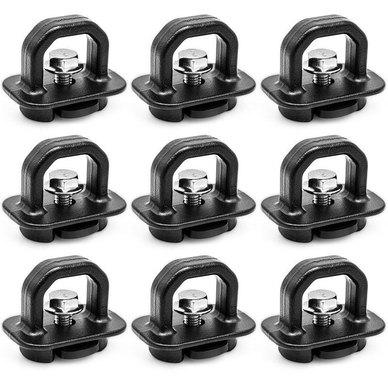X4XZ X4XZ DZ97903 Truck Bed Side Wall Tie Down Anchors, Bed Cargo Hooks for 2007-2023 Chevy Silverado 1500 2500 3500 Chevy Colorado IGMC Sierra 1500 2500 3500 I GMC Canyon 9PCS - Image 1