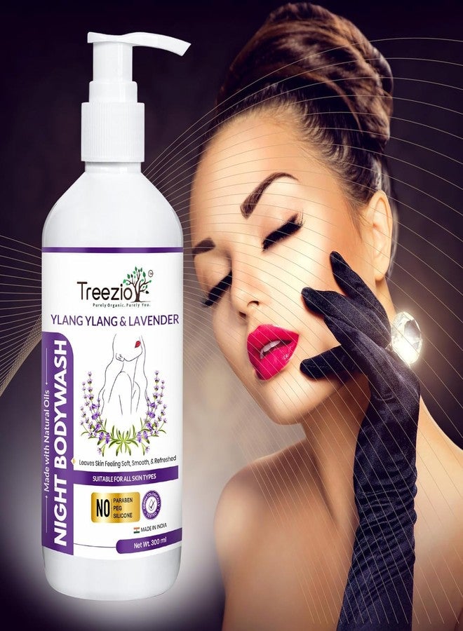 TREEZIO غسول الجسم الليلي من تريزيو برائحة الإيلنغ واللافندر - غسول الجسم للاسترخاء التام | يزيل التوتر ويرطب البشرة ويمنحها النعومة والشباب | خالٍ من البارابين والسيليكون | عبوة من قطعتين (300 مل لكل قطعة) - Image 4