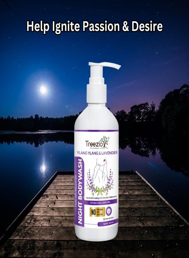 TREEZIO غسول الجسم الليلي من تريزيو برائحة الإيلنغ واللافندر - غسول الجسم للاسترخاء التام | يزيل التوتر ويرطب البشرة ويمنحها النعومة والشباب | خالٍ من البارابين والسيليكون | عبوة من قطعتين (300 مل لكل قطعة) - Image 5