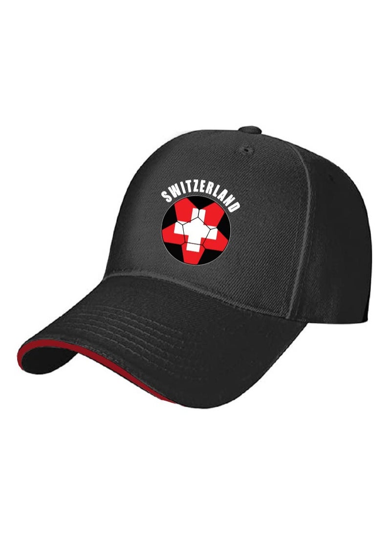 PRINTSHOP4ME Switzerland Unisex Adult Football Cap for Both Men and Women With Metal Adjustable Buckle Closure - Perfect for Football Fans, Match Days, Outdoor Activities, and Everyday Wear - Image 2