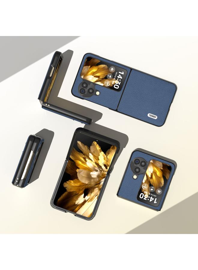 S-TOP Case For OPPO Find N3 Flip ABEEL Genuine Leather + PC Litchi Texture Phone Case - Image 5