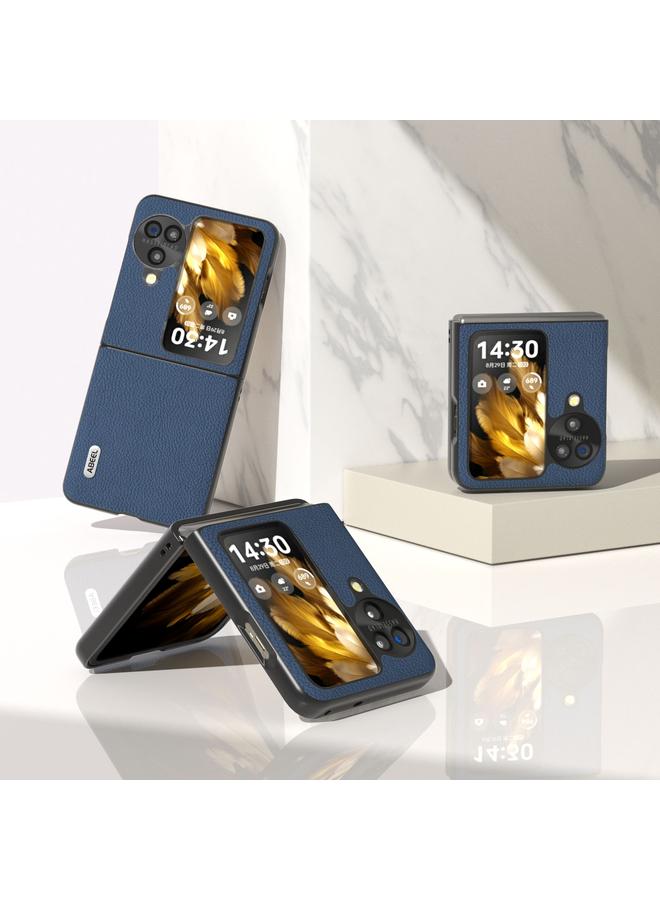 S-TOP Case For OPPO Find N3 Flip ABEEL Genuine Leather + PC Litchi Texture Phone Case - Image 2