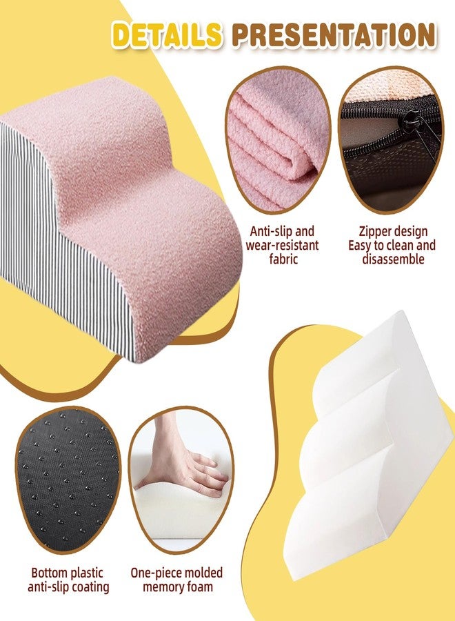 نيزو سلم سهل الصعود للحيوانات الأليفة الصغيرة، مناسب للأسرة المرتفعة، غطاء قابل للإزالة والغسل، سلم من الإسفنج عالي الكثافة للكلاب الصغيرة والقطط الكبيرة في السن والحيوانات الأليفة الأخرى للصعود والنزول من الأريكة أو السرير بسهولة (خطوتان) - Image 3