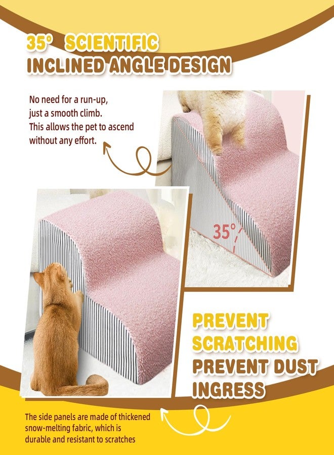 نيزو سلم سهل الصعود للحيوانات الأليفة الصغيرة، مناسب للأسرة المرتفعة، غطاء قابل للإزالة والغسل، سلم من الإسفنج عالي الكثافة للكلاب الصغيرة والقطط الكبيرة في السن والحيوانات الأليفة الأخرى للصعود والنزول من الأريكة أو السرير بسهولة (خطوتان) - Image 5