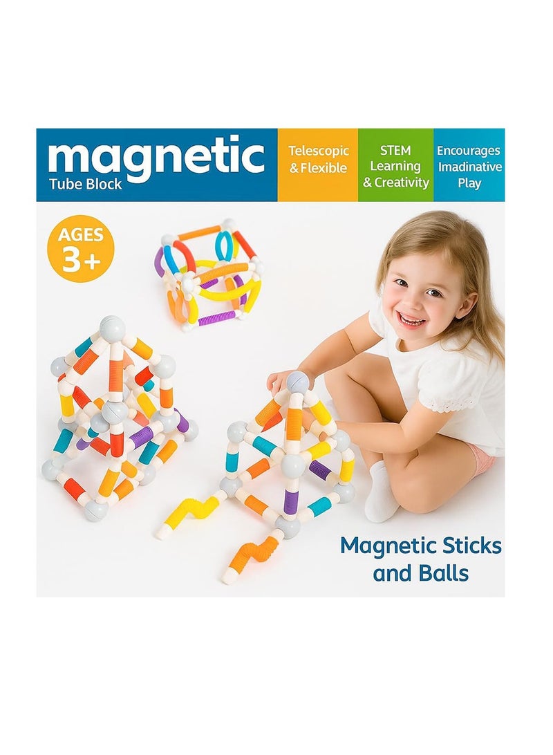 Magnetic Flexible Magnetic Tube Block 108-Pcs CH1456 - Image 5