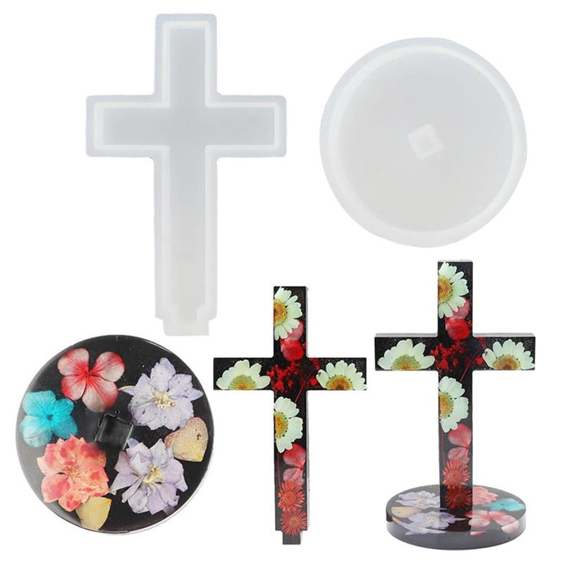 DIY Easter Crystal Epoxy Church Decoration Desktop Ornament Standing Cross Silicone Mold - New Model - Image 4
