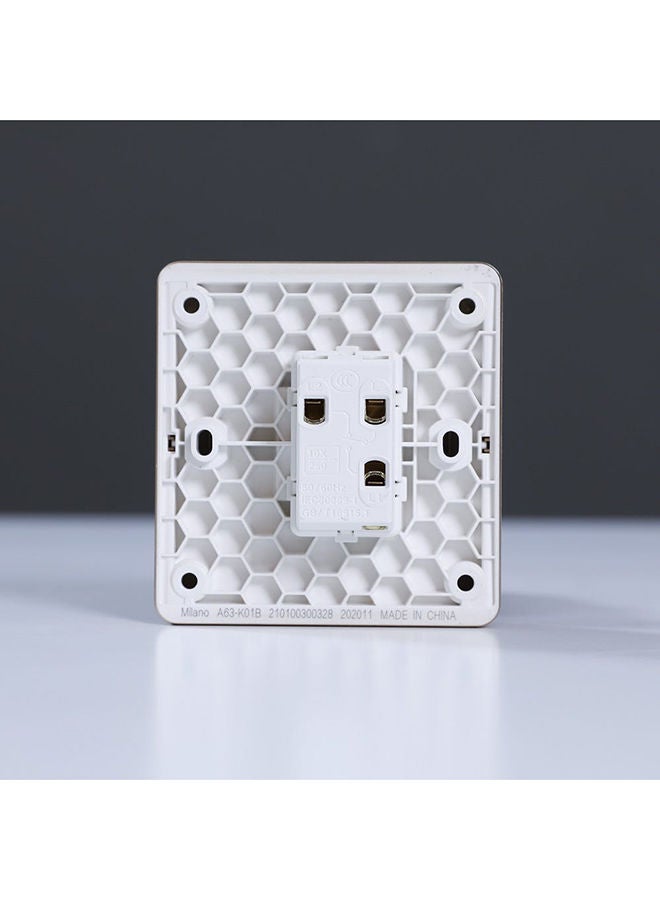 milano 10A 1 Gang 2 Way Switch Made With Polypropylene Colored In Piano Gold Electrical Switches, Sockets, Outlets For Home Appliances L 3 X W 3 Cm Gold - Image 5