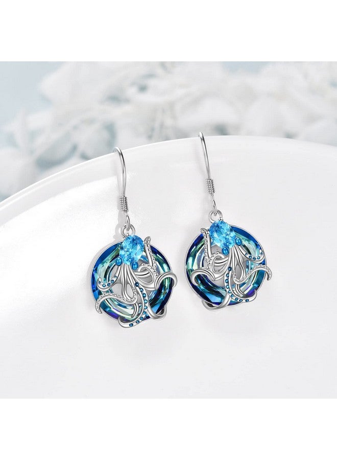 YFN Octopus Gifts For Women Sterling Silver Octopus Dangle Drop Earrings Ocean Animal Jewelry For Ocean And Octopus Lover - Image 2