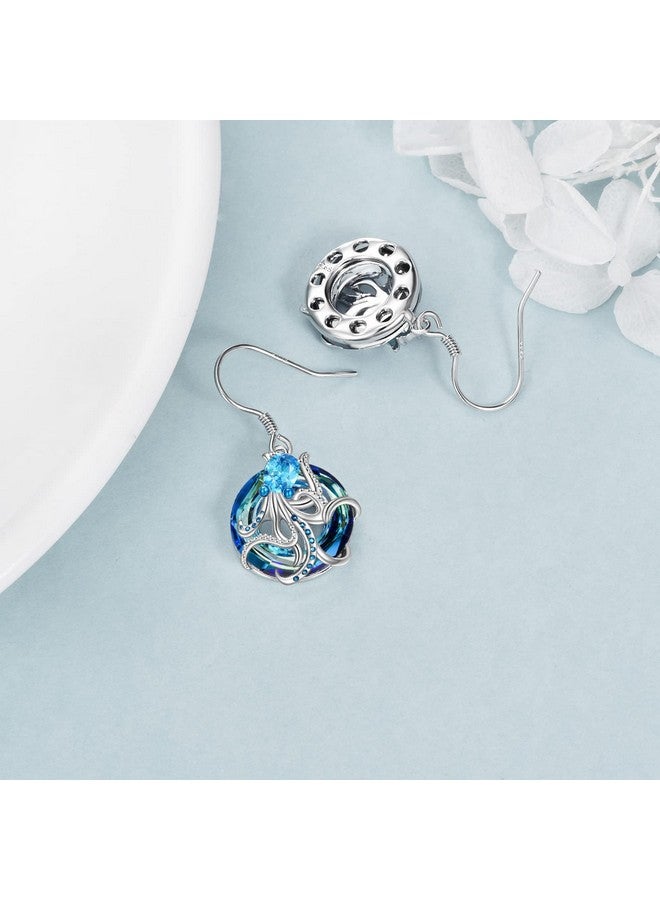 YFN Octopus Gifts For Women Sterling Silver Octopus Dangle Drop Earrings Ocean Animal Jewelry For Ocean And Octopus Lover - Image 3