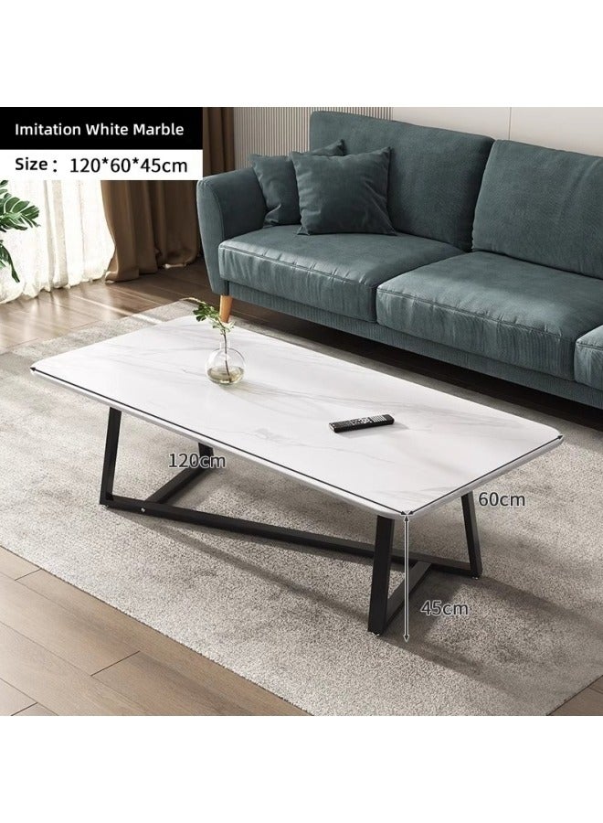 جيجيرو طاولة قهوة، طاولة تخزين كبيرة السعة، طاولة غرفة معيشة بسيطة، طاولة شاي حديثة، وحدة صغيرة، غرفة معيشة مربعة، تصميم طاولة شاي صغيرة بسيطة (رخام أبيض تقليد) - Image 2