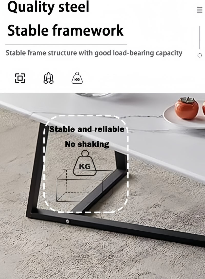 جيجيرو طاولة قهوة، طاولة تخزين كبيرة السعة، طاولة غرفة معيشة بسيطة، طاولة شاي حديثة، وحدة صغيرة، غرفة معيشة مربعة، تصميم طاولة شاي صغيرة بسيطة (رخام أبيض تقليد) - Image 5