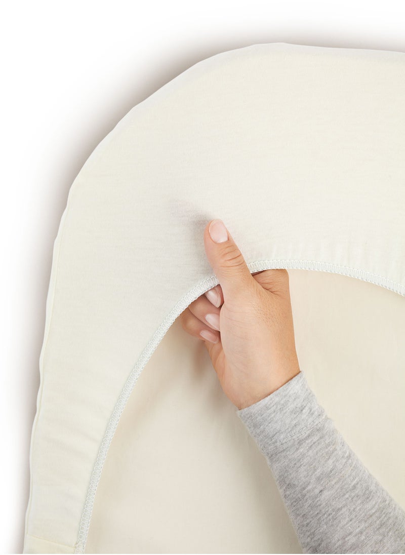 BABYBJORN Baby Fitted Organic Sheet For Cradle White  - Image 2