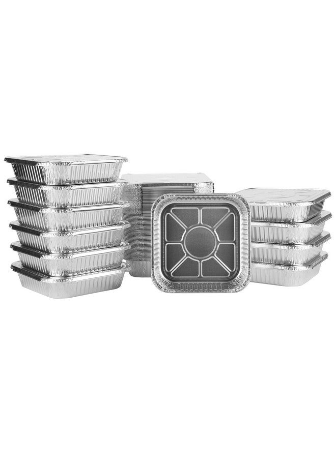 Nicole Home Collection 8x8 Aluminum Pans With Lids (20 Pack) 8 Inch Foil Pans With Covers - Cake Pans - Aluminum Square Pans With Lids - Disposable Food container - great For Cake Baking, Cooking, Freezing, Prepping Food - Image 3
