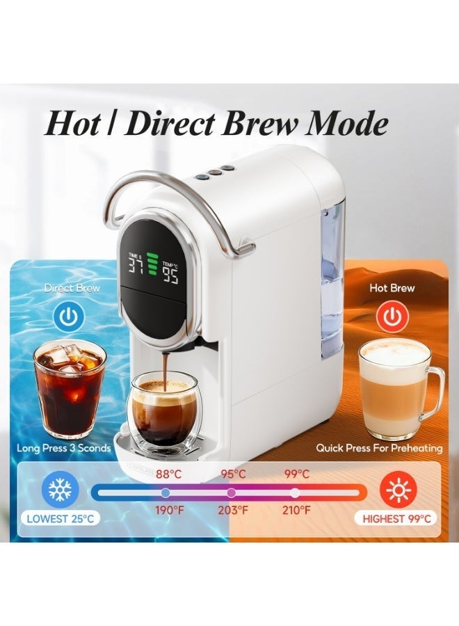Cafelffe New Upgrade 6 in 1 Capsule Coffee Maker with 7 Level Coffee Volume & Temperature Adjustment and Automatic Pressure Relief | For NS/DG/Kcup Capsule, ESE 44mm Pods, Tea Leaves and Coffee Powder 1450W Black - Image 5