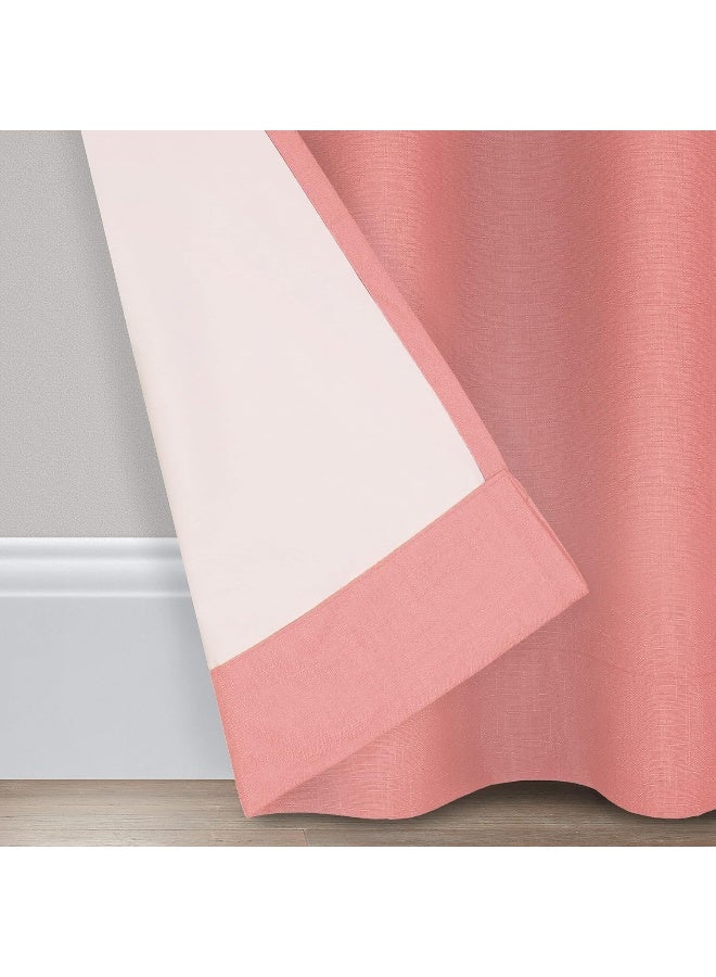 ECLIPSE Kendall Modern Blackout Thermal Rod Pocket Window Curtain for Bedroom or Living Room 1 Panel 42 X 63 Coral - Image 4
