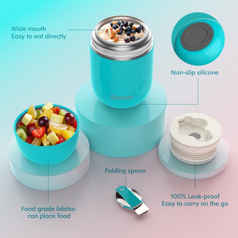 DaCool Adults Food Thermo for Hot Food 24 oz Insulated Food Jar Insulated Lunch Container Vacuum Stainless Steel Soup Thermo for Women Man Leakproof for Office Picnic Travel Outdoors, Black - Image 5