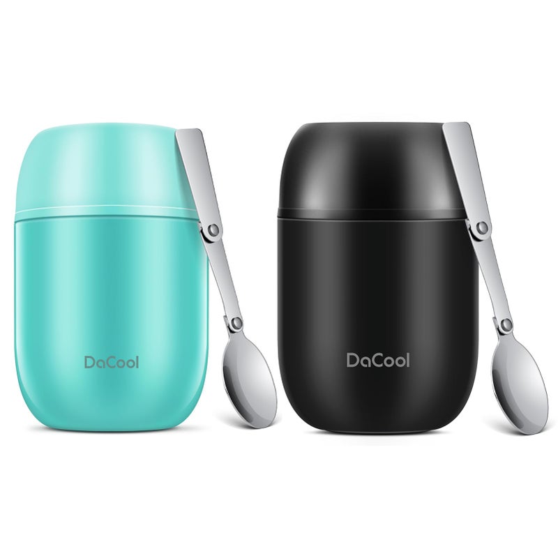 DaCool Adults Food Thermo for Hot Food 24 oz Insulated Food Jar Insulated Lunch Container Vacuum Stainless Steel Soup Thermo for Women Man Leakproof for Office Picnic Travel Outdoors, Black - Image 1