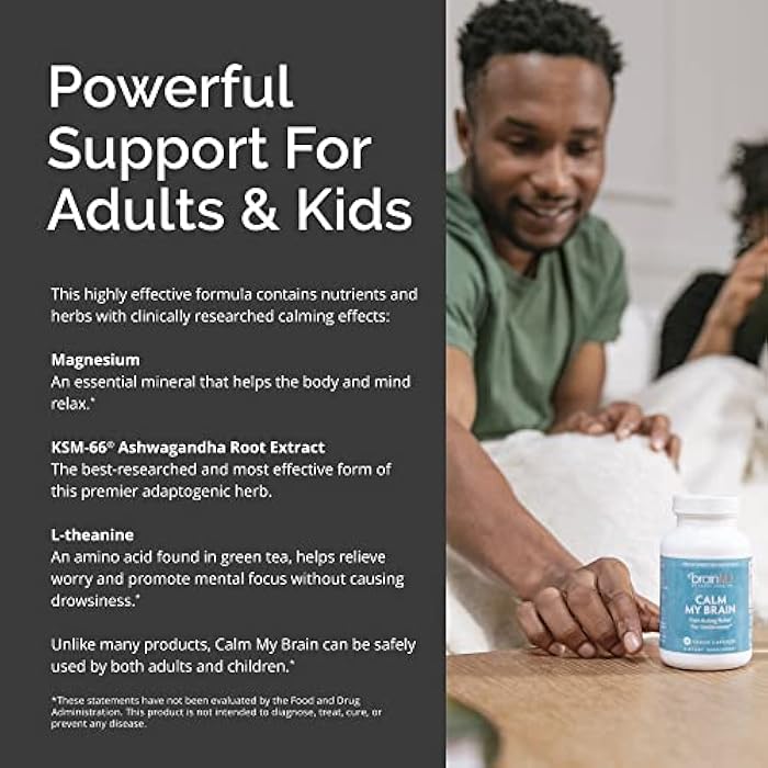 BRAINMD Dr Amen Calm My Brain - 90 Vegan Capsules - Fast-Acting Formula with Magnesium, Ashwagandha & L-Theanine - 30 Servings - Image 5