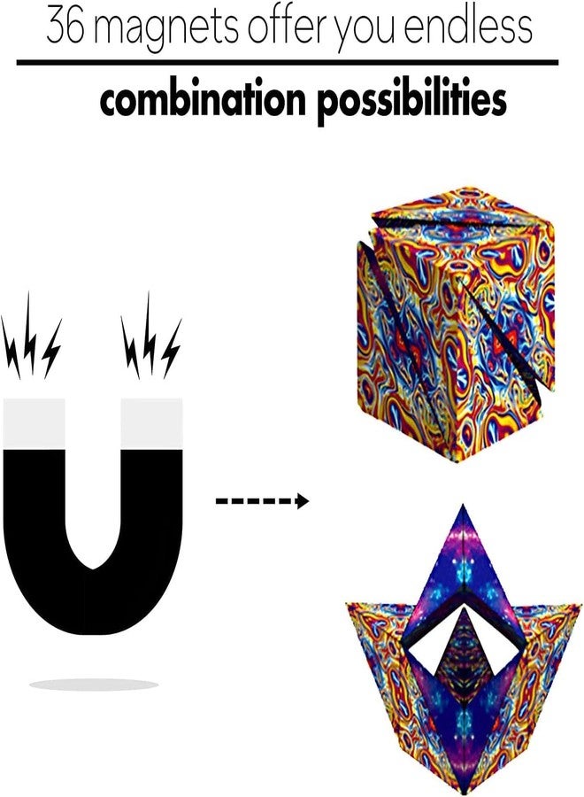 vintak Shape Shifting Box, Extraordinary 3D Cube, Transforming Cubes Puzzle, Speed Cube Puzzle for Training the Brain, Puzzle Cube for Kids and Adults, Multicolor, Plastic Material - Image 3