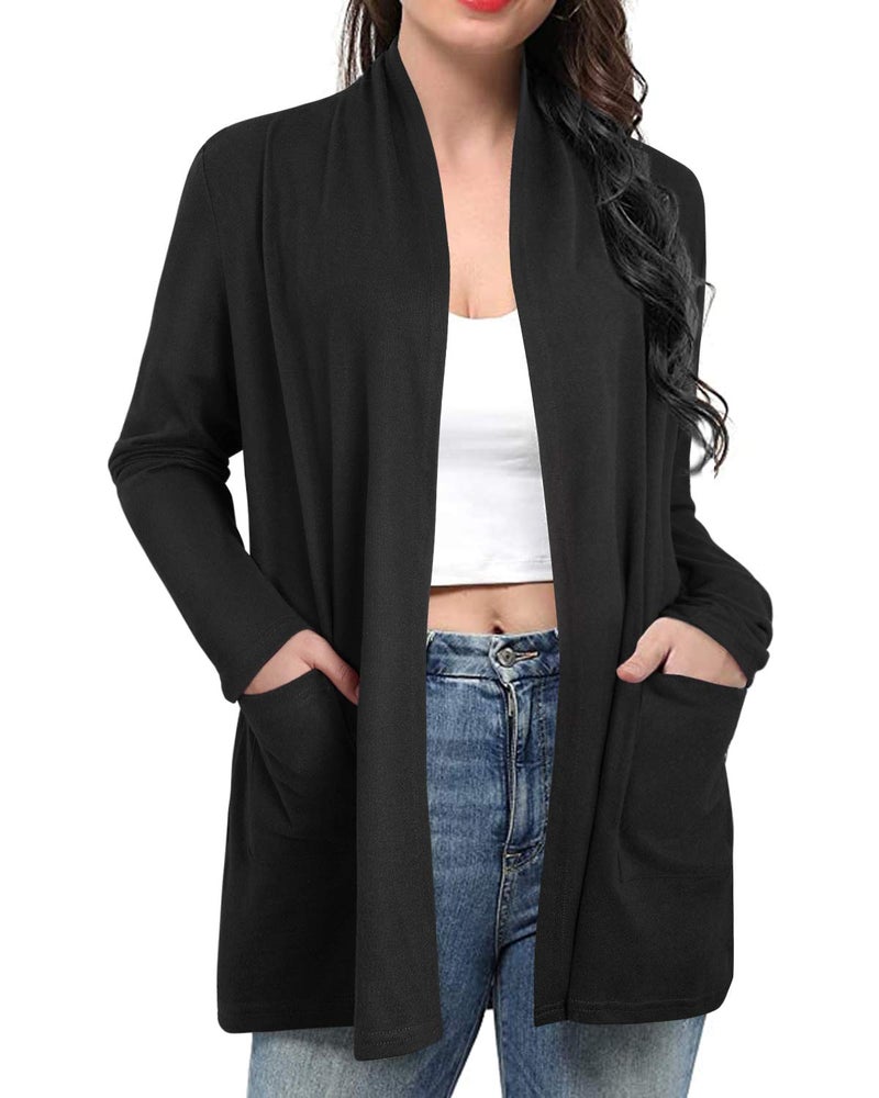 ULTRANICE Cardigan Sweaters Womens Fall Fashion 2024 Lightweight Long Sleeve Casual Business Outfits Clothing Knit Tops Clothes Summer Winter Work Trendy Dressy Cover Up Gray Grey Pocket - Image 5