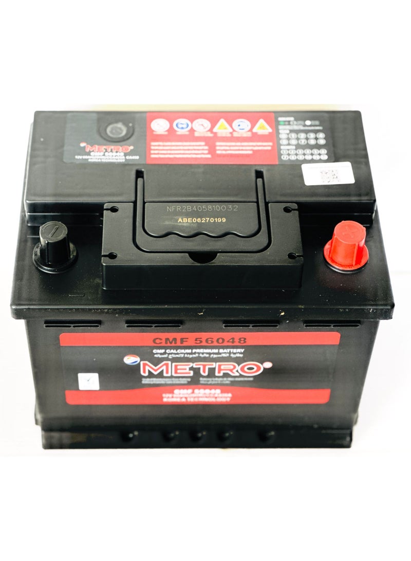 مترو بطارية سيارة 12 فولت 60 أمبير/ساعة DIN60L / 56048 (هيونداي / نيسان / كامري / إم جي / سيتروين / فيات / ميني / رينو / بيجو) - Image 2