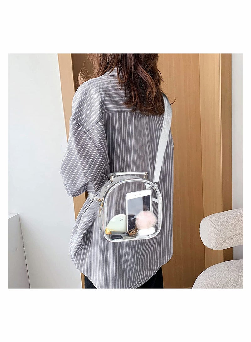SYOSI Clear Pencil Bag Transparent Crossbody Messenger Shoulder Make up Cosmetic Toiletries Pouch Exam Pen Case PVC Fashion Pocket Zipper Travel Luggage for Men Women - Image 4