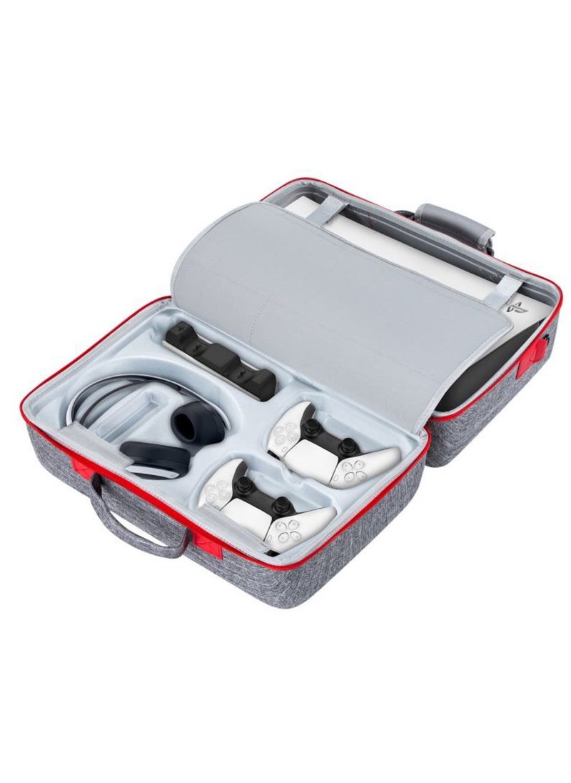 Yakiter - Travel Case for PS5 Console, Storage Bag for PS5 Controller, PS5 Console, Gaming Headset, and Gaming Accessories (Grey) - Image 1