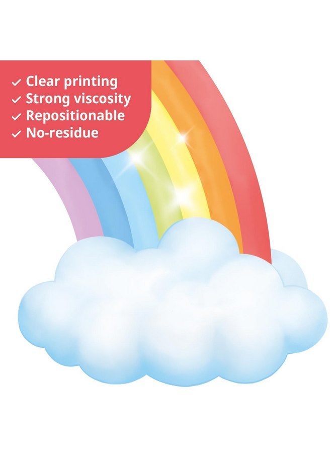 ديكو وال ملصقات حائط من DECOWALL SG3-2314 بألوان قوس قزح وسحب ونجوم وديكور غرفة الأطفال وغرفة اللعب المصنوعة من الفينيل قابلة للإزالة وقابلة للإزالة بألوان الباستيل المبهجة للأطفال - Image 4
