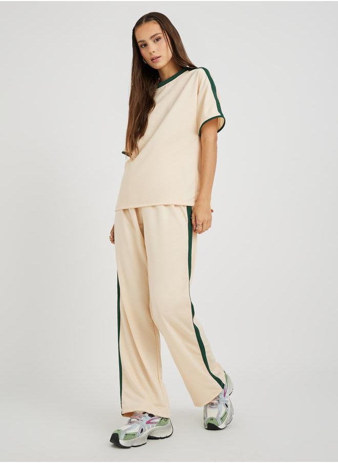 Take Two Take Two Side Striped Short Sleeve T-Shirt and Pants Co-Ords  - Image 1