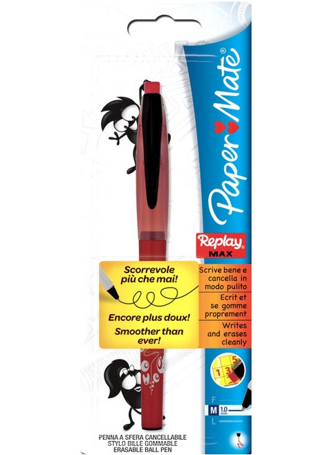 Paper Mate Replay Max Eraseable Ball Pen Medium Tip - Red