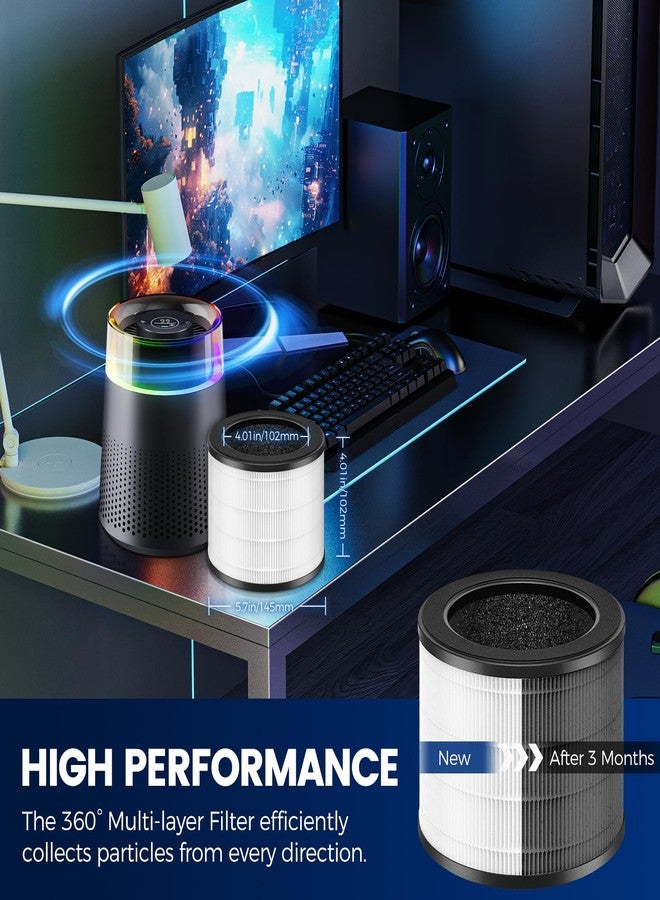 isinlive 4 Pack MSB5 Filter Replacement Compatible with Membrane Solutions MSB5 Air Puri-fier, 3-in-1 Hepa Air Filter Replacement with High-Efficiency Filtration for Smoke Pollen Dander Hair Smell - Image 4