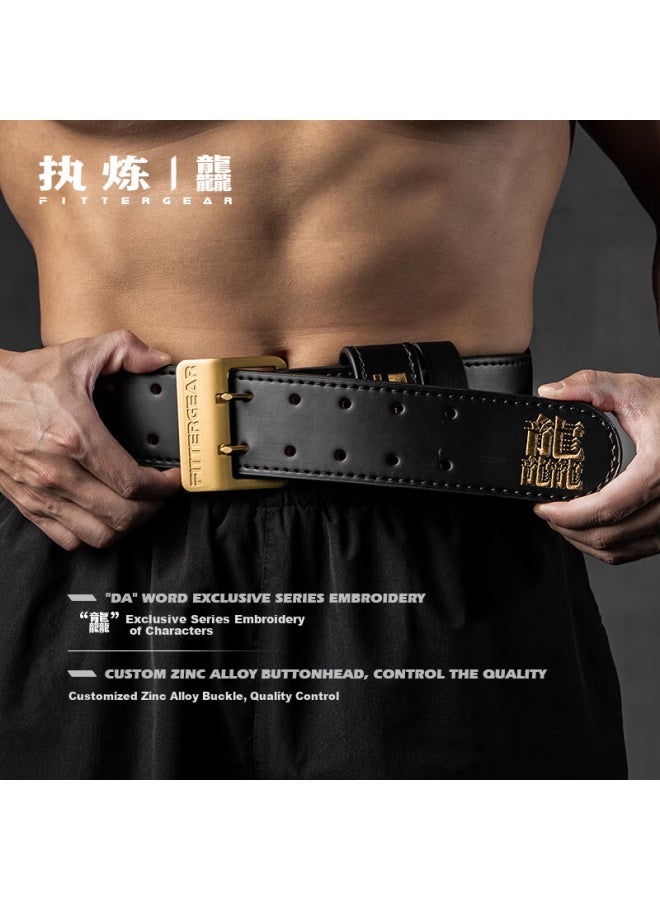 Fittergear حزام لياقة بدنية للخصر للرجال والنساء، جلد بقري لدعم القرفصاء والرفعة المميتة، معدات تدريب رفع الأثقال - Image 1