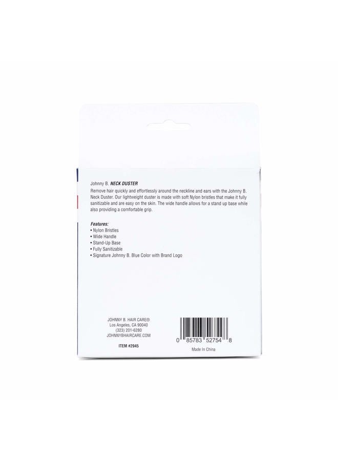 JOHNNY B. Professional Barber Neck Duster with Soft, Long Bristles, Blue - Image 4