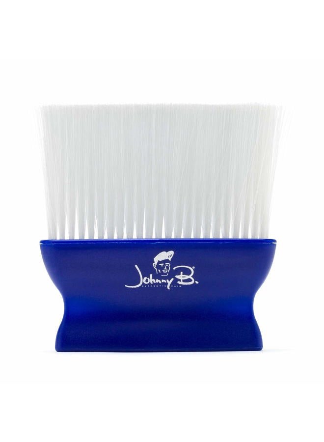JOHNNY B. Professional Barber Neck Duster with Soft, Long Bristles, Blue - Image 1
