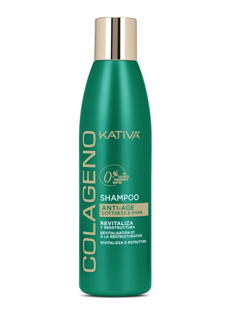 Kativa Collageno Kativa Shampoo Anti Age Softness and Shine - Revitalize / Paraben Free 250ml  - Image 1