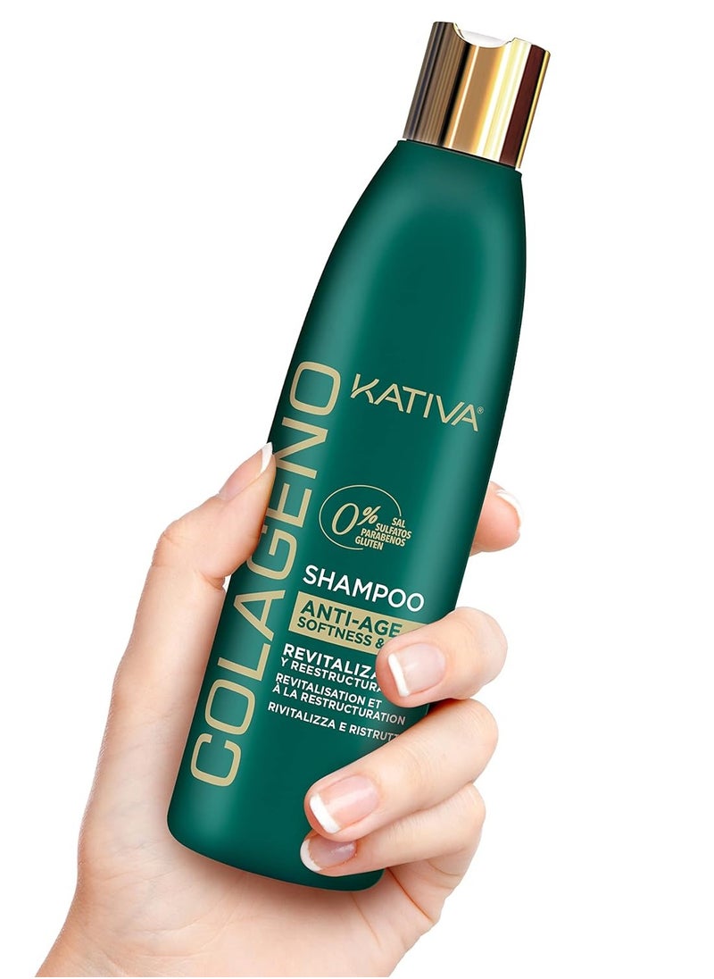 Kativa Collageno Kativa Shampoo Anti Age Softness and Shine - Revitalize / Paraben Free 250ml  - Image 3