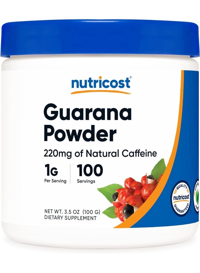 Nutricost Guarana Powder 100 Grams - Natural Herbal Brazilian Caffeine Energizer Supplement - Image 1