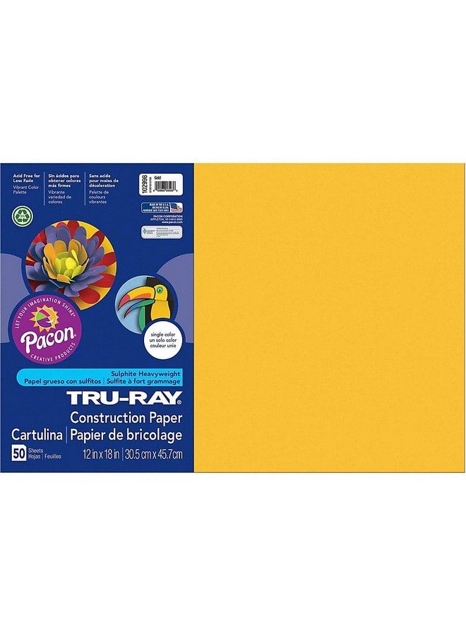 Pacon Truray Heavyweight Construction Paper Gold 12" X 18" 50 Sheets - Image 2