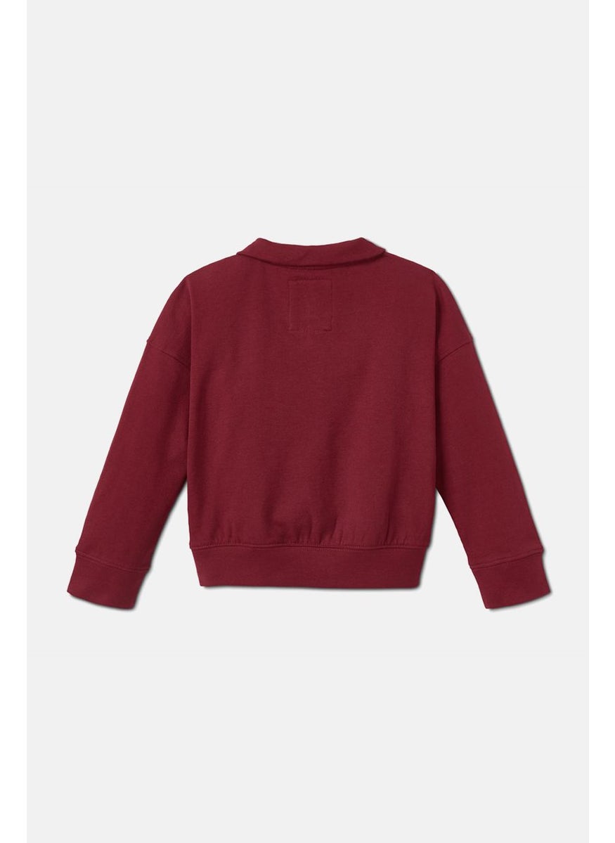 Tchibo Kids Girl Long Sleeve Graphic Sweatshirt, Red  - Image 2