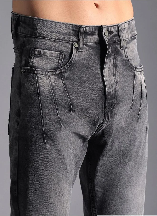 HIGH STAR Mid Rise Faded Regular Fit Jeans by Styli