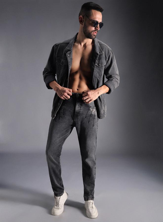 HIGH STAR جينز عادي بقصة متوسطة الارتفاع ومظهر باهت - Image 4