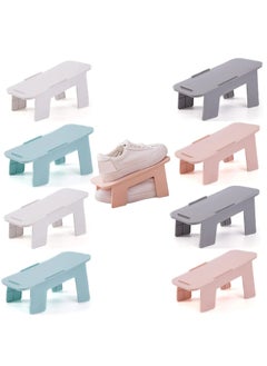 Shoe slots organizer, Double Layer Stack Shoe 50% Space-Saving Storage Shoe Rack Detachable and combinable simple shoe rack creative storage shoe rack household shoe storage rack(8 Pack)