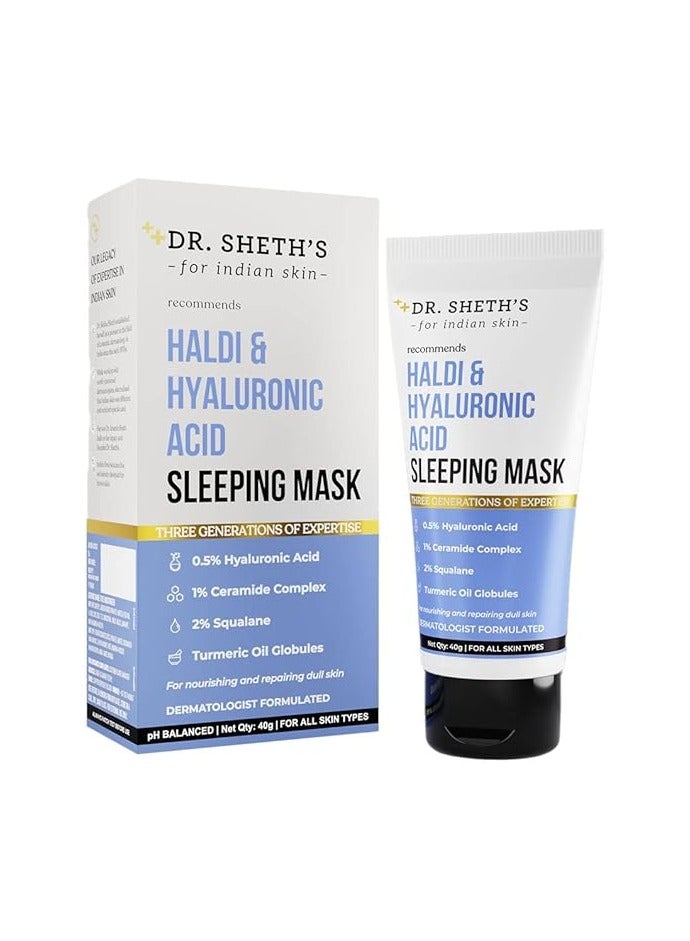 Dr. Sheth's Haldi And Hyaluronic Acid Sleeping Mask Cream With Ceramides And Vitamin E 30 G - Image 1