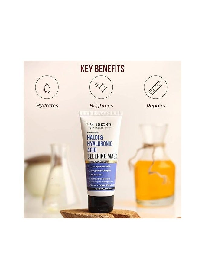 Dr. Sheth's Haldi And Hyaluronic Acid Sleeping Mask Cream With Ceramides And Vitamin E 30 G - Image 3