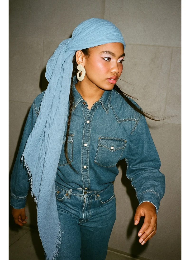 The Untitled Project Baby Sky Blue - Crinkle Organic Cotton Scarf