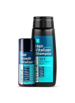 Ustraa Hair Vitalizer Kit (Dermatologically Tested Hair Vitalizer Shampoo 250Ml & Clinically Tested Hair Growth Vitalizer 100Ml) Hair Growth Pack Helps In Hair Growth Reduces Hairfall  - Image 2