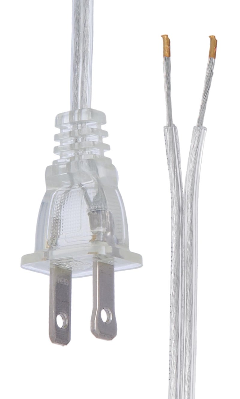 B&P Lamp BP Lamp Clear Silver Lamp Cord 12 Foot Long SPT1 Wire UL Listed 